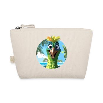 Exotic Bird and Palm Trees Drawing - Organic Pouch - nature - Front