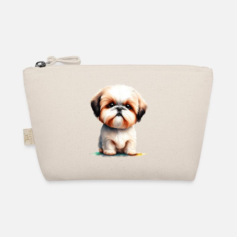 Entzückende Shih Tzu Welpe Illustration - Bio-Täschchen - Natur