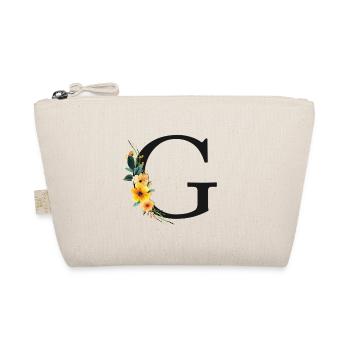 G Monogram, Floral, Personalizable - Organic Pouch - nature - Front