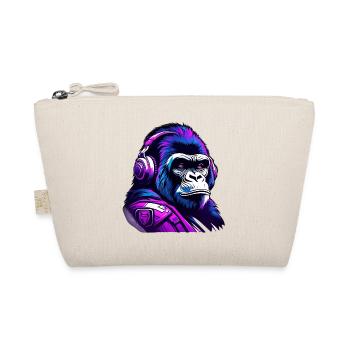 Futuristic gorilla motif with headphones - Organic Pouch - nature - Front