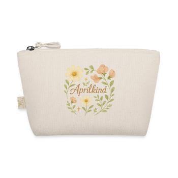 🌼 Aprilkind – Frühlingsbaby Design mit Blumen - Bio-Täschchen - Natur - Vorne