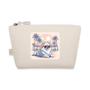Pomeranian Dog with Glasses on Beach - Organic Pouch - nature - Front