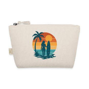 Sunset on the beach with surfer - Organic Pouch - nature - Front