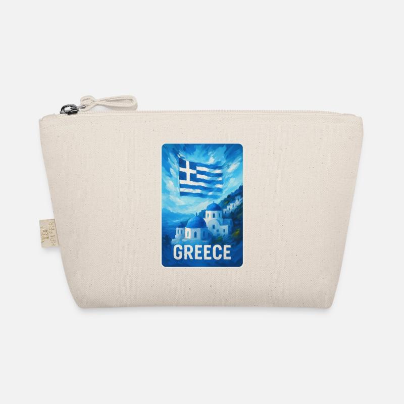Greece Santorini Flag Organic Pouch