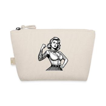 Stärke starke Frau Rockabilly Tattoo Geschenk - Bio-Täschchen - Natur - Vorne