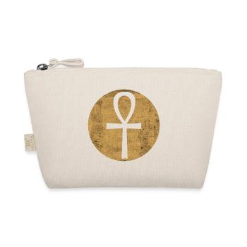Egyptian Cross Ankh in Golden Circle - Organic Pouch - nature - Front