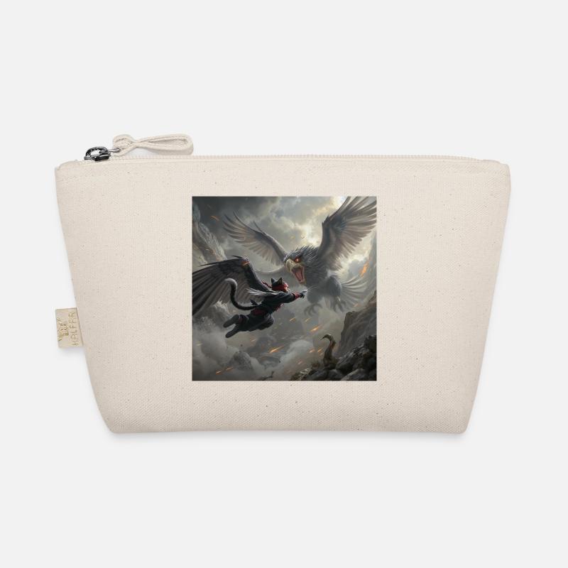 Mythical Battle of Eagle and Ninja - Organic Pouch - nature