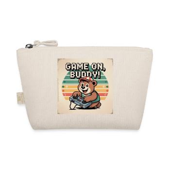 Mignon Teddy Bear Player sur T-shirt - Trousse biologique - nature - Devant