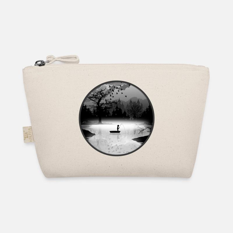 Anglers in a quiet natural setting – silhouette style Organic Pouch