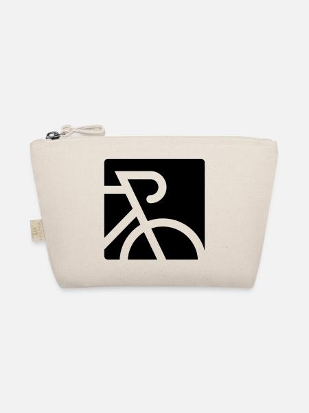 Stilisiertes Rennrad mit Dropbar - Bio-Täschchen - Natur - Vorne