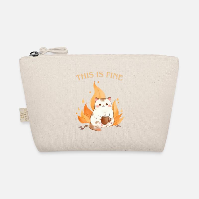 This is fine meme. Katze steht im Feuer Bio-Täschchen
