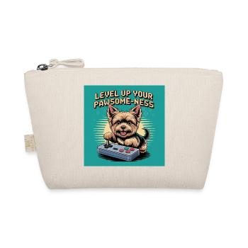 Niedlicher Gaming Hund mit Retro Motiv - Bio-Täschchen - Natur - Vorne