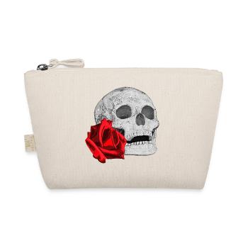 menschenschädel, rosenblüte, goth - Bio-Täschchen - Natur - Vorne