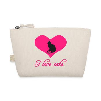 i love cats, herzen, frauen - Bio-Täschchen - Natur - Vorne