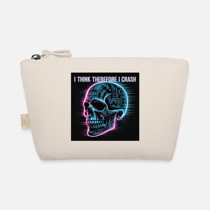 Cyberpunk Neon Totenschädel - Bio-Täschchen - Natur