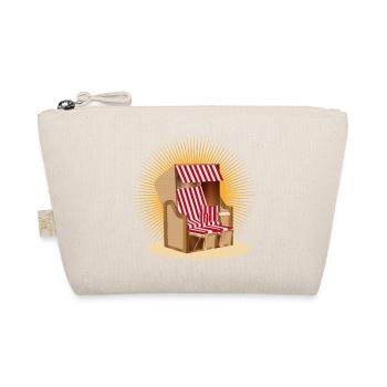 Nostalgic beach chair motif in red and white - Organic Pouch - nature - Front