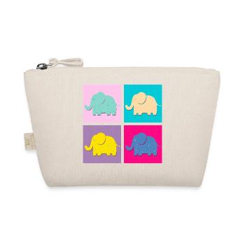 Elephants (Squares, Pop Art) - Organic Pouch - nature - Front