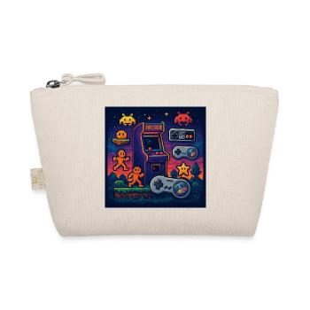 Retro Pixel Arcade Gaming Design - Organic Pouch - nature - Front