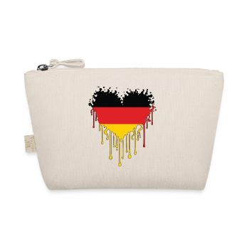 Dripping Heart German Flag Art - Organic Pouch - nature - Front