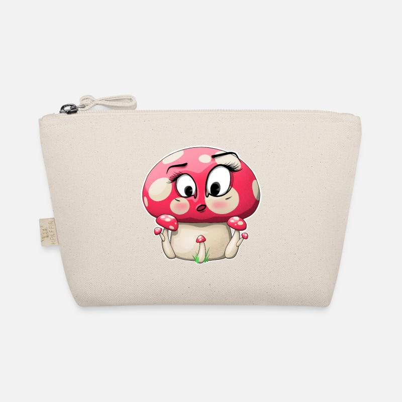 Conception de personnage de champignon rose mignon Trousse biologique