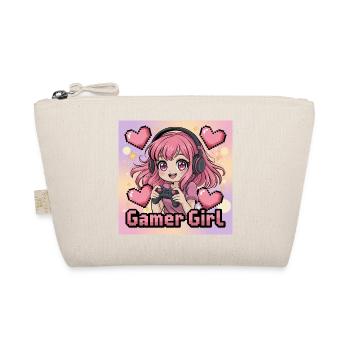 Pixel Art Gamer Mädchen Illustration - Bio-Täschchen - Natur - Vorne