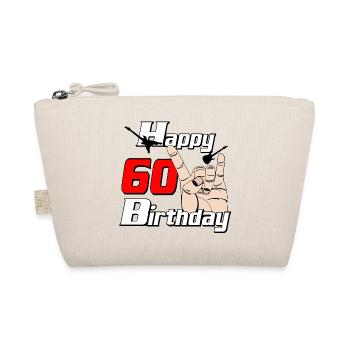 60 Geburtstag Rockhand Design - Bio-Täschchen - Natur - Vorne