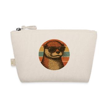 Cool Otter with Sunglasses Retro Design - Organic Pouch - nature - Front