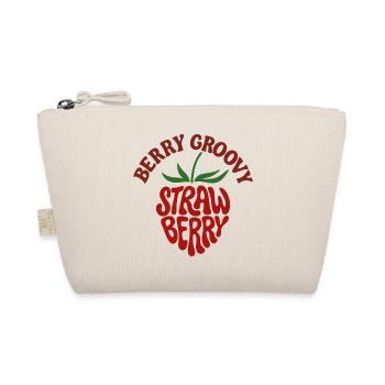 Groovy Strawberry Retro 70s Vibes - Organic Pouch - nature - Front