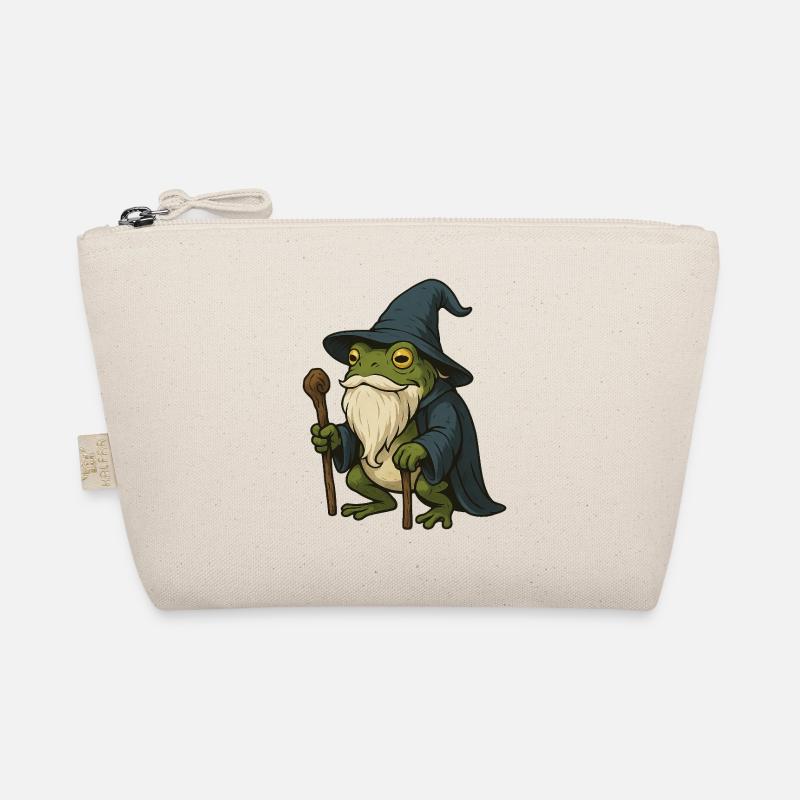 Weiser bärtiger Frosch mit Zauberhut - Bio-Täschchen - Natur