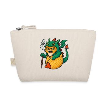 Drachenkatze im Fantasy-Design - Bio-Täschchen - Natur - Vorne