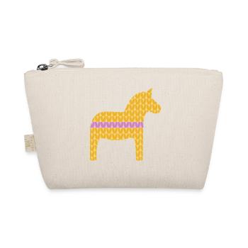 Dala Cheval Tricot Motif Chevaux Décoration Scandinave - Trousse biologique - nature - Devant
