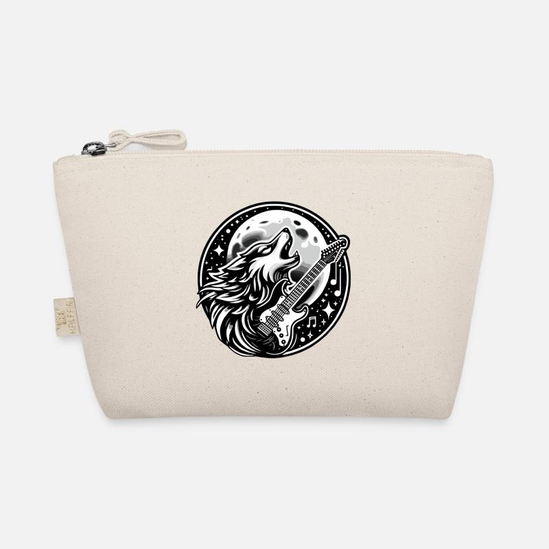 Wolf Musical Mond Design - Bio-Täschchen - Natur