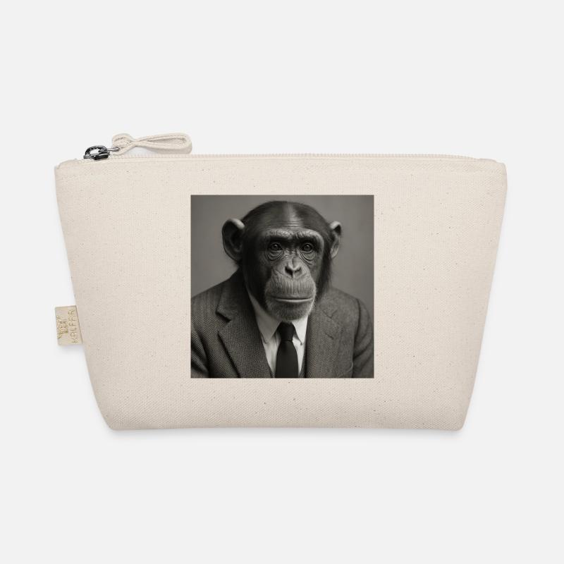 Elegant monkey in suit Organic Pouch
