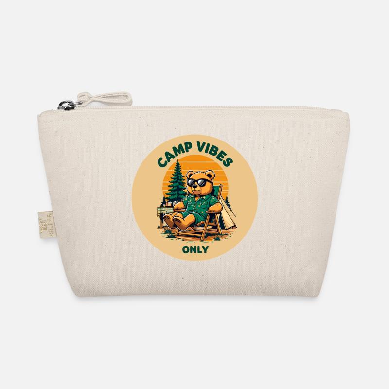Camp Vibes Bär Camping Logo - Bio-Täschchen - Natur