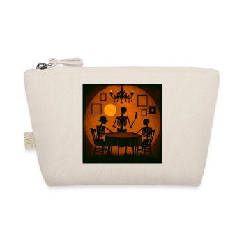 Halloween Skelett gruselig Geschenk - Bio-Täschchen - Natur - Vorne