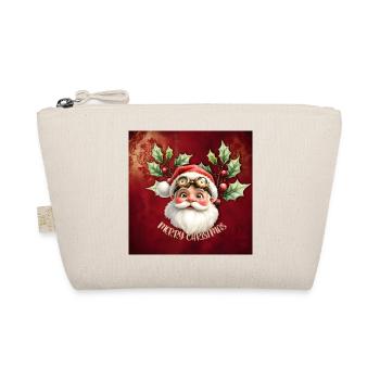 Christmas Elf with Vintage Glasses - Organic Pouch - nature - Front