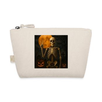 Grusel Skelett Halloween Geschenk - Bio-Täschchen - Natur - Vorne