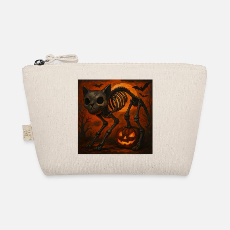 Cadeau d’Halloween effrayant de squelette de chat Trousse biologique