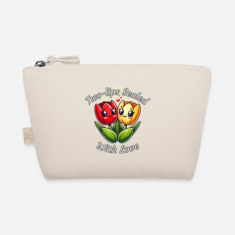 Kawaii Tulips Two-lips Sealed With Love  Organic Pouch