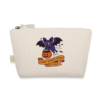 Spooky Halloween Bat with Pumpkin - Organic Pouch - nature - Front