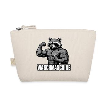 Waschmaschine Waschbär Fitness witzig Gym Geschenk - Bio-Täschchen - Natur - Vorne