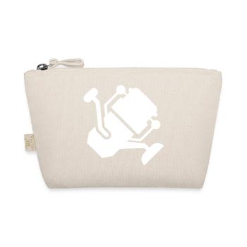 White Fishing Reel Silhouette - Organic Pouch - nature - Front