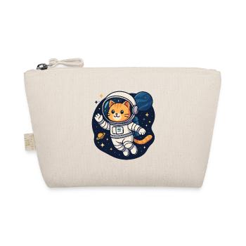 Space Cat Adventure – Kawaii Astronaut Shirt - Organic Pouch - nature - Front