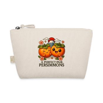 Japanese A Perfect Pair Persimmons Mount Fuji - Organic Pouch - nature - Front