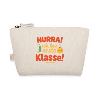 First class start lettering with school bag - Organic Pouch - nature - Front