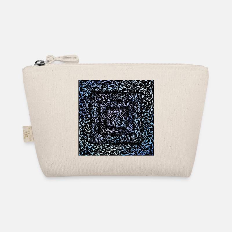 Arabic Calligraphy square blue  Organic Pouch