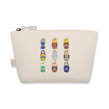 Matryoshka Pop Art Designs. Matreshka / Matroshka - Organic Pouch - nature - Front