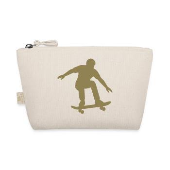 Minimalist Skateboarder Silhouette Sport - Organic Pouch - nature - Front