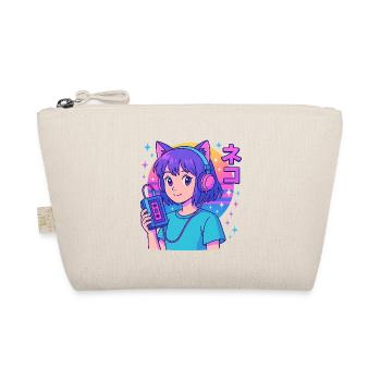 Vaporwave Neko Girl - Esthétique Anime Rétro - Trousse biologique - nature - Devant