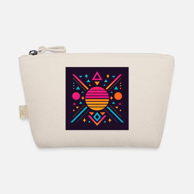 Synthwave geometric pattern Organic Pouch